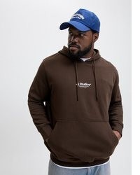 dunkelbrauner Pullover mit einem Kapuze von Jack & Jones PlusSize