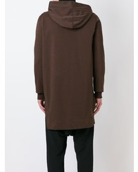 dunkelbrauner Pullover mit einem Kapuze von Rick Owens