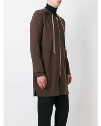 dunkelbrauner Pullover mit einem Kapuze von Rick Owens