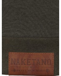 dunkelbrauner Pullover mit einem Kapuze von Naketano