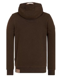 dunkelbrauner Pullover mit einem Kapuze von Naketano