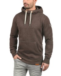 dunkelbrauner Pullover mit einem Kapuze von Solid