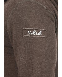 dunkelbrauner Pullover mit einem Kapuze von Solid