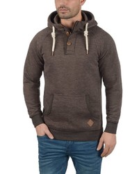 dunkelbrauner Pullover mit einem Kapuze von Solid