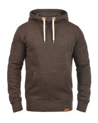 dunkelbrauner Pullover mit einem Kapuze von Solid