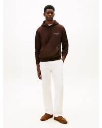 dunkelbrauner Pullover mit einem Kapuze von Tommy Hilfiger