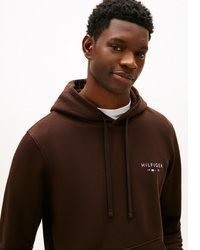 dunkelbrauner Pullover mit einem Kapuze von Tommy Hilfiger