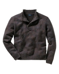 dunkelbrauner Pullover mit einem Reißverschluss am Kragen von Highmoor