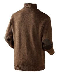 dunkelbrauner Pullover mit einem Reißverschluss am Kragen von Härkila