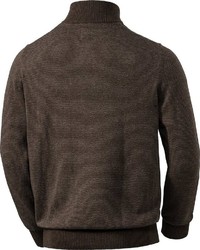 dunkelbrauner Pullover mit einem Reißverschluss am Kragen von Otto Kern