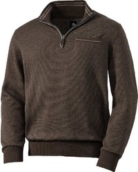 dunkelbrauner Pullover mit einem Reißverschluss am Kragen von Otto Kern