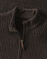 dunkelbrauner Pullover mit einem Reißverschluss am Kragen von Parforce Traditional Hunting