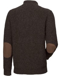 dunkelbrauner Pullover mit einem Reißverschluss am Kragen von Parforce Traditional Hunting