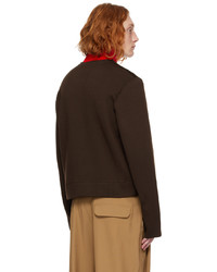 dunkelbrauner Pullover mit einem Reißverschluß von Camiel Fortgens