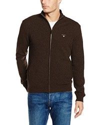 dunkelbrauner Pullover mit einem Reißverschluß von Gant