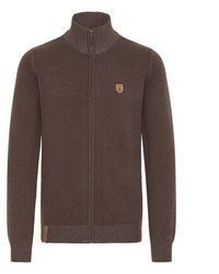 dunkelbrauner Pullover mit einem Reißverschluß von INDICODE