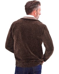 dunkelbrauner Pullover mit einem Reißverschluß von MARCO DONATI