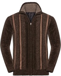 dunkelbrauner Pullover mit einem Reißverschluß von MARCO DONATI