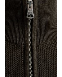 dunkelbrauner Pullover mit einem Reißverschluß von Matinique