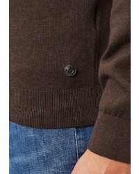 dunkelbrauner Pullover mit einem Reißverschluß von Pierre Cardin