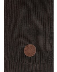 dunkelbrauner Pullover mit einem Reißverschluß von Solid