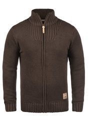 dunkelbrauner Pullover mit einem Reißverschluß von Solid