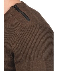 dunkelbrauner Pullover mit einem Rundhalsausschnitt von BLEND