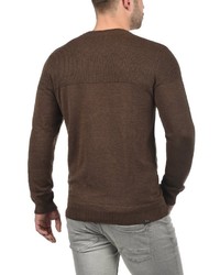 dunkelbrauner Pullover mit einem Rundhalsausschnitt von BLEND