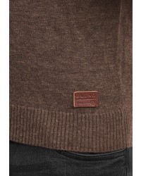 dunkelbrauner Pullover mit einem Rundhalsausschnitt von BLEND