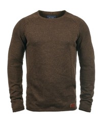 dunkelbrauner Pullover mit einem Rundhalsausschnitt von BLEND