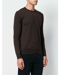 dunkelbrauner Pullover mit einem Rundhalsausschnitt von Eleventy