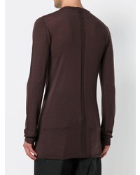 dunkelbrauner Pullover mit einem Rundhalsausschnitt von Rick Owens