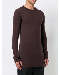 dunkelbrauner Pullover mit einem Rundhalsausschnitt von Rick Owens