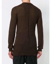 dunkelbrauner Pullover mit einem Rundhalsausschnitt von Rick Owens