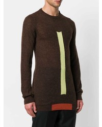 dunkelbrauner Pullover mit einem Rundhalsausschnitt von Rick Owens