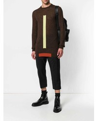 dunkelbrauner Pullover mit einem Rundhalsausschnitt von Rick Owens