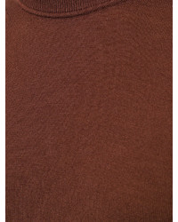 dunkelbrauner Pullover mit einem Rundhalsausschnitt von Z Zegna