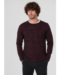 dunkelbrauner Pullover mit einem Rundhalsausschnitt von Funky Buddha