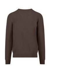dunkelbrauner Pullover mit einem Rundhalsausschnitt von Fynch Hatton