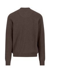 dunkelbrauner Pullover mit einem Rundhalsausschnitt von Fynch Hatton