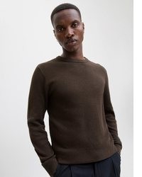 dunkelbrauner Pullover mit einem Rundhalsausschnitt von Jack & Jones