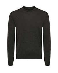 dunkelbrauner Pullover mit einem Rundhalsausschnitt von Matinique