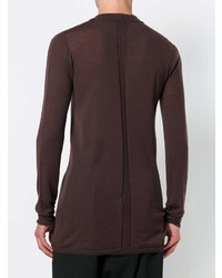 dunkelbrauner Pullover mit einem Rundhalsausschnitt von Rick Owens