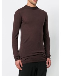 dunkelbrauner Pullover mit einem Rundhalsausschnitt von Rick Owens