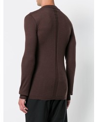 dunkelbrauner Pullover mit einem Rundhalsausschnitt von Rick Owens