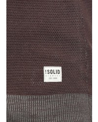 dunkelbrauner Pullover mit einem Rundhalsausschnitt von Solid