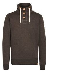 dunkelbrauner Pullover mit einem Rundhalsausschnitt von Solid