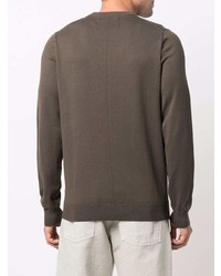 dunkelbrauner Pullover mit einem Rundhalsausschnitt von Calvin Klein Jeans