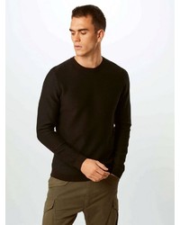 dunkelbrauner Pullover mit einem Rundhalsausschnitt von Tom Tailor Denim