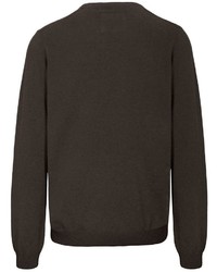 dunkelbrauner Pullover mit einem V-Ausschnitt von BASEFIELD